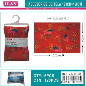 Accessorio in tessuto ILAN 100cmx150cm floreale rosso per cucito e artigianato - Product Image 3