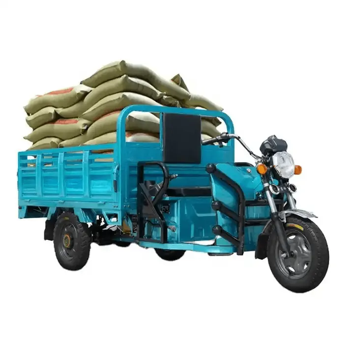 Sepeda kargo listrik 1500W, kapasitas muatan maksimum 1000KG tiga roda becak