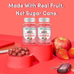 Groothandel OEM Private Label Vegan Biologische Multivitamine Gummies met B6 B12 C D3 E Biotine Echt Fruit Beauty Supplement - Product Image 4