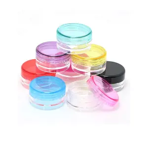 متعددة الألوان علبة الكريم البلاستيكية الانيقة 5 مللي 10 مللي التجميل جرة التغليف