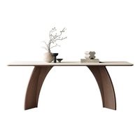 Vintage-Stil Retro Macchiato Massivholz-Esstisch Reinweißer Schiefer Neuer Minimalistischer Rechteckiger Französischer Stil Zerlegbar