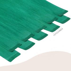 Extensions de cheveux à bandes adhésives Remy vierges péruviennes de qualité 12A, cuticules alignées, bouclées, brun foncé, double trame, trame unique - Product Image 2