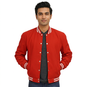 Online Selling Fine Quality Lightweight <b>Men</b> Varsity Baseball Jacket Aesthetic Embroidery School University Lettermen Style - Product Image 1