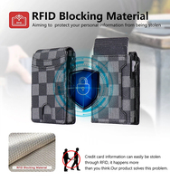 Dompet kulit asli untuk pria, dompet kulit asli, dompet Pop up, pemegang kartu minimalis, dompet kredit logam magnetis, dompet pria pemblokir RFID