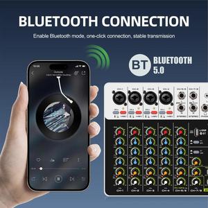 Vente en gros DEBRA V8 Mixeur audio sans fil 8 canaux Enregistrement en direct Reverb - Product Image 5