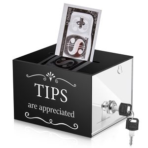 Barattolo di punte in acrilico per la raccolta di punte per donazione del secchio contenitore di raccolta di denaro scatola di suggerimento della lotteria - Product Image 4