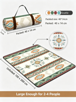Tapis de pique-nique extra-large pour l'extérieur, imperméable et résistant à l'humidité, avec support en Oxford, coussin pliable pour le camping, activité de plein air