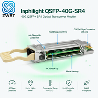 QSFP-40G-SR4 40G QSFP+ Transceiver Optik 850nm 150m MTP/MPO MMF VCSEL DDM 40GBASE-SR4 Modul Hot Pluggable Pusat Data 4x10G
