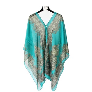 Kimono de plage Paisley pour femmes, en mousseline de soie, léger, <span class=keywords><strong>écharpe</strong></span> de Cape, de style bohème, pour l'été - Product Image 4