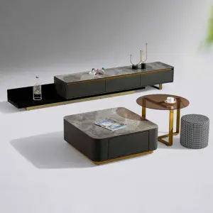 Mobili da soggiorno all'ingrosso vendita calda porta TV porta TV in stile moderno e Set tavolo centrale