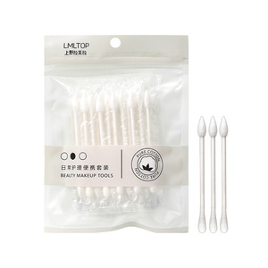 Lmltop Coton-tiges double extrémité à tige en papier, jetables, forme ronde, pour soins de la peau et démaquillage A668 - Product Image 5