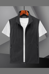 Gilet da uomo di fascia alta traspirante gilet primavera autunno <span class=keywords><strong>giacca</strong></span> con colletto rialzato <span class=keywords><strong>e</strong></span> chiusura con cerniera Multi-tasche - Product Image 6