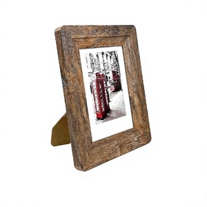 Rustic Wooden Picture Frame with Real Tempered Glass For Home Living Room Dining Room Office Wall Decor - Product Image 1