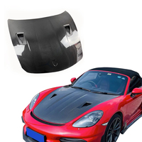 Capot avant en fibre de carbone véritable style GT4 RS personnalisé pour Porsche 718 Cayman 981 982 2016, amélioration du capot moteur en carbone