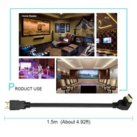 Câble coaxial haute qualité haute vitesse à angle de 90 degrés, plaqué or, mâle-mâle, gaine PVC, pour moniteur et projecteur