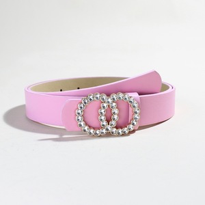 Yonger usine nouvelle <span class=keywords><strong>ceinture</strong></span> en cuir blanc strass <span class=keywords><strong>deux</strong></span> <span class=keywords><strong>anneaux</strong></span> boucle taille <span class=keywords><strong>ceinture</strong></span> pour femmes pantalons pantalons jupes - Product Image 3