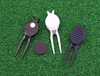 Stock d'usine clip de ceinture Offre Spéciale outil de réparation de divot de golf en métal avec marqueur de balle vierge