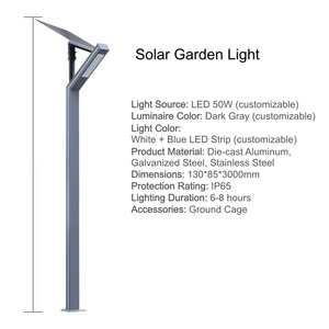 Lampe solaire de jardin 30w Ip65 Led Lumière extérieure moderne 3m 4m 5m Source de lumière Led Corps en aluminium Lumière de jardin pour cour - Product Image 5