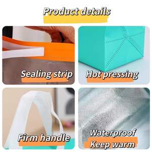 Özel Logo olmayan dokuma termal yalıtımlı soğutucu torba çizgili alüminyum folyo çanta süt çay tatlı katlanabilir çevre dostu - Product Image 5