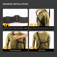 Élingue tactique en nylon tressé à point unique avec crochet en métal réglable rapidement Accessoire à point unique pour la chasse et le tir