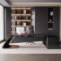 Bureau de Président Peint Shunzhan – Moderne, Simple, Élégant, Grand Bureau de Direction en Bois avec Rangement Mobile, Ligne Droite, MDF Sain