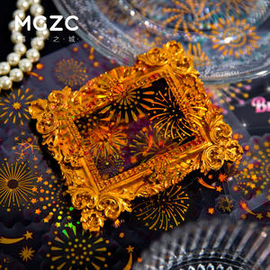 2 unids/pack PET hoja pegatina radiante fuegos artificiales serie manual Material Fondo Collage decoración DIY - Product Image 3