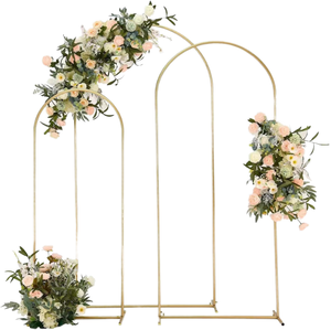Sparxwizz Engineering SPX AST-01 6FT 6.6FT 7.2FT Gold Aluminum Alloy Arched Balloon Flower <b>Frame</b> Portable Backdrop <b>Wedding</b> Arch - Product Image 1