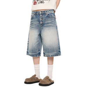 Nouvelle Arrivée Vente en Gros Jorts Personnalisés de Haute Qualité Designer Décontracté Baggy Jeans Hip Hop Short Bermuda Short en Jean pour Homme - Product Image 2