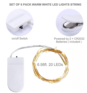 ไฟสายทองแดง LED ยี่ห้อ <span class=keywords><strong>YUNAN</strong></span> มาตรฐาน IP44 แสงสีขาวอบอุ่น 2700K ความยาว 2 เมตร ใช้แบตเตอรี่แบบกระดุม Ra80 สำหรับตกแต่งภายในและภายนอกอาคาร เหมาะสำหรับเทศกาลคริสต์มาส - Product Image 5