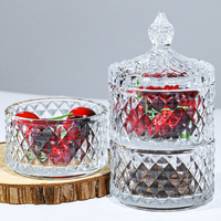 Lot de pots en verre de luxe personnalisés avec couvercle en verre pour épices et bonbons, idéal pour la maison, avec logo couleur sur mesure
