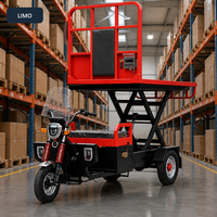Chariot élévateur à ciseaux électrique avec plateforme de 1800 x 1200 mm, type carrosserie ouverte, véhicule de transport, tricycles électriques de fret