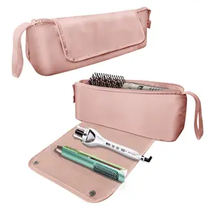 Custom Logo women hair straightener tools storage case pouch hair styling tools travel bag pink cosmetic bag for girls