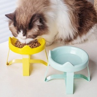 Gamelle en céramique coréenne style UFO avec support et abreuvoir pour chats et chiens