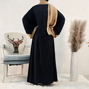 Thương Mại Nước Ngoài Của Phụ Nữ Mùa Đông Abaya Cho Ramadan Dài Mặt Trời Bảo Vệ Chắp Vá Voan Cardigan Dress Hồi Giáo - Product Image 6