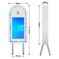 Photomaton instantané 70 pouces pour événements commerciaux, compatible iPad, appareils photo reflex et smartphones, Wi-Fi, télécommande sans fil, jusqu'à 15 personnes