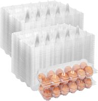 Boîtes à œufs en plastique transparentes à 12/30 alvéoles, boîtes de rangement pour œufs en plastique, barquettes pliables en plastique PET