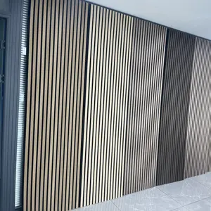 AoRong dekoratif Mdf Akupanel Slatted ahşap kaplama ses geçirmez duvar paneli akustik Panel