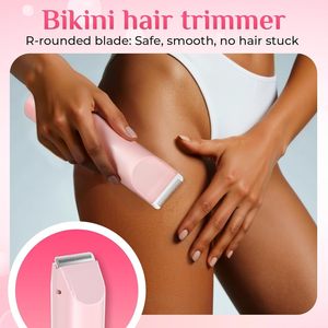 Nouveau tondeuse électrique <span class=keywords><strong>2</strong></span>-en-1 pour <span class=keywords><strong>femme</strong></span>, double tête, étanche, rasoir sans douleur à piles pour poils pubiens et corporels, rose - Product Image 6