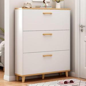 Meuble à chaussures moderne en bois pliable avec design rotatif, rangement domestique avec grande capacité de stockage de chaussures - Product Image 2