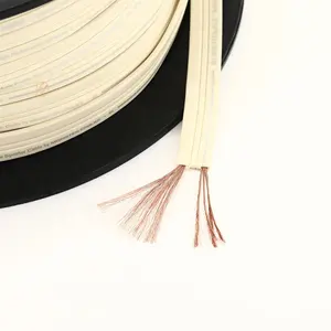 Twin Flat Wire Flexible White Speaker Cable