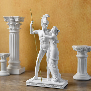 Resina blanca Ares Afrodita Estatua Dios griego <span class=keywords><strong>Escultura</strong></span> <span class=keywords><strong>Marte</strong></span> Estatuilla Interior Escritorio Baño Oficina Estante Mantel Ángel Decoración - Product Image 1