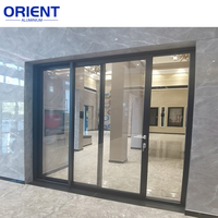 Puerta y Ventanas Corredizas Verticales Exteriores de Aluminio Negro Insonorizadas de Alta Calidad