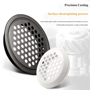 ช่องระบายอากาศตู้สแตนเลสสีเงินจากโรงงานโดยตรง, ฝาครอบช่องระบายอากาศทรงกลมสำหรับตู้เสื้อผ้าตู้รองเท้า - Product Image 6