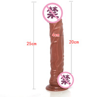 Dildo réaliste sans sangle en PVC de 10 pouces, noir et marron, pour femmes, prix bas