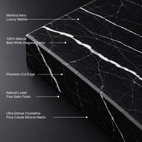 Slab Marmer Hitam Marquina Ukuran Khusus Bold Vein untuk Meja Kamar Mandi, Laporan Kualitas Tersedia untuk Pembeli Slab Batu