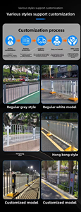 Barrière de sécurité routière en acier galvanisé, barrière de circulation métallique, clôture d'isolation pour trottoir, contrôle d'accès municipal - Product Image 3