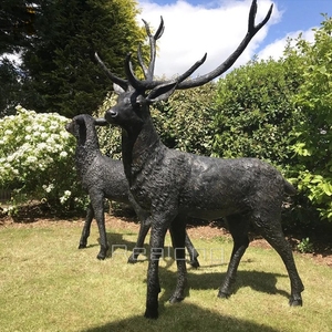 Decoración de jardín Metal Animal Escultura Skyfall <span class=keywords><strong>Película</strong></span> Bronce Ciervo Estatua - Product Image 3