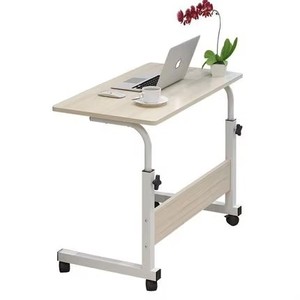 Ergonomic Modern Portable Laptop Desk with Storage Drawer Wooden Surface Rolling Home <b>Office</b> <b>Workstation</b> - Product Image 1