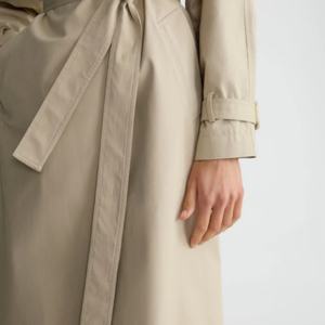 Custom Waterproof 100% Cotton Loose Fit Classic Long Trench Coat <b>for</b> <b>Women</b> - Product Image 3