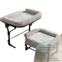 Lit pour chien réglable surélevé, type lit de camp, avec support cervical, à fixer au lit humain